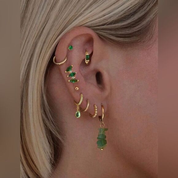 Boho stone drop earrings N652 - Picture 1 of 4